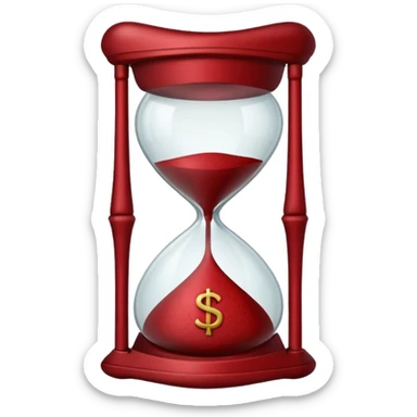 devi farmi queste emoji prendendo solo il loro bordo e rendendomele rosse scuro, le emoji in questione sono, la mazzetta di soldi e la clessidra, ti ridico io voglio solo i bordi  sticker