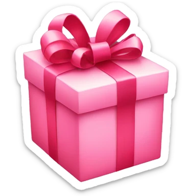 red present with pink ribbons sticker