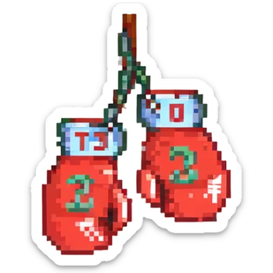 красные боксерские перчатки с надписью "23", no background sticker