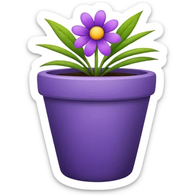 purple flower pot sticker