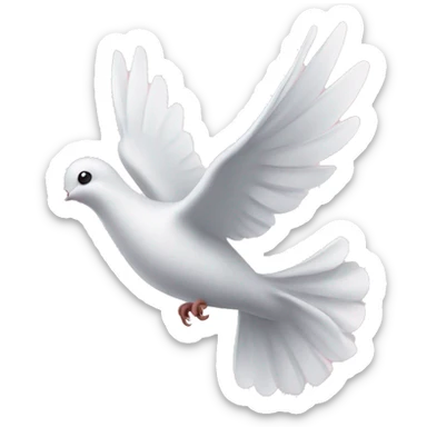 dove in flight holding light pink bow sticker