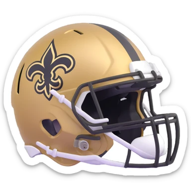 New Orleans Saints football helmet in black and gold team colors sticker