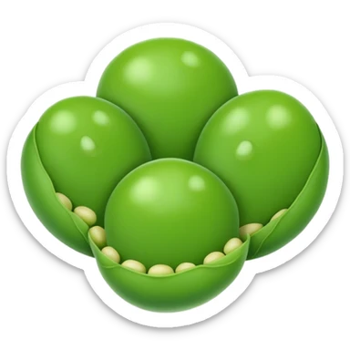 A green pea, round and bright sticker