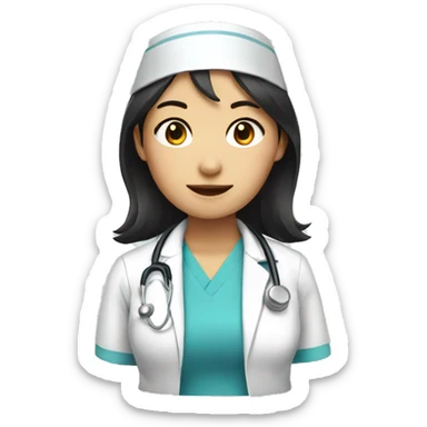 asian nurse sticker