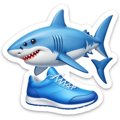 Shark with blue trainers sticker