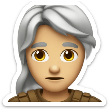 Raised eyebrows frowning mouth emoji sticker