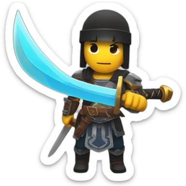 roblox player and sword in his hand sticker