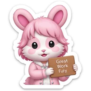 mymelody with sign that says great work sticker
