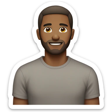 Normal guy with short hair brown eyes and wihout beard sticker
