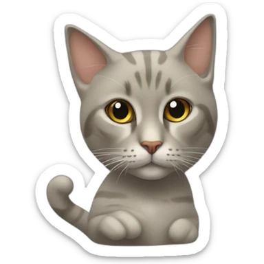 Un chat en pleine possession du crâne de la reine sticker