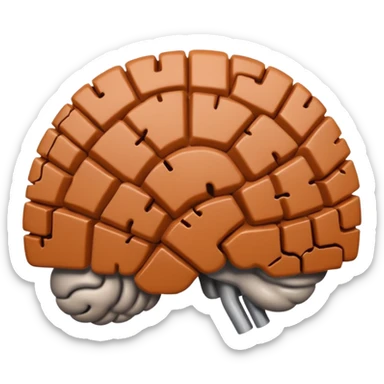 a fuzzy brick inside of a brain sticker