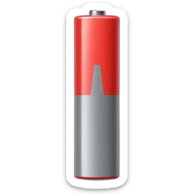 AA battery red color, with a sad face sticker