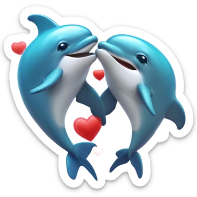 Valentines Day Dolphins  sticker