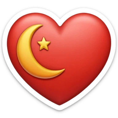 Heart and moon emoji sticker
