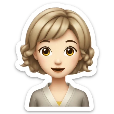 japanese fashion girl smiling portrait sticker