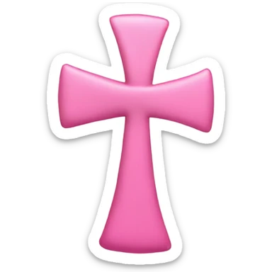 cross with a pink bow around it sticker