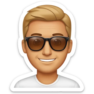 Smirking guy with sunglasses sticker