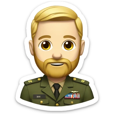 Military man with blonde beard sticker