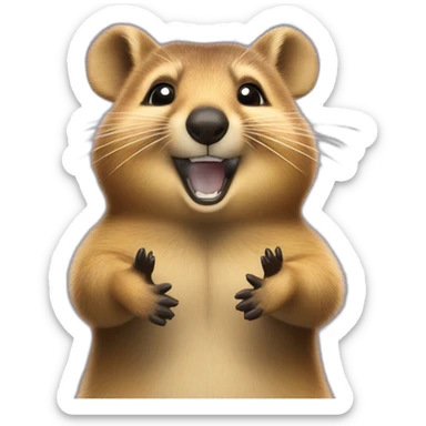 Happy Quokka with arms wide open sticker