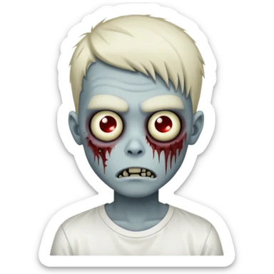 zombie boy with emo hair and white shirt, variant 1 sticker