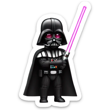 Darth Vader with a pink lightsaber sticker