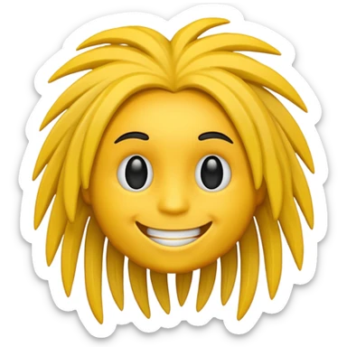 Dreadhead emoji but make him yellow emoji  sticker