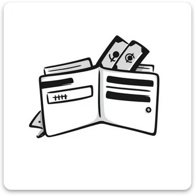 hand drawn wallet doodle sticker