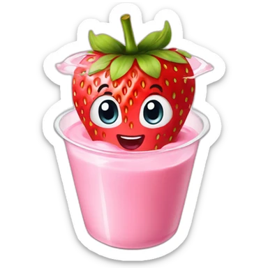 Strawberry yogurt sticker