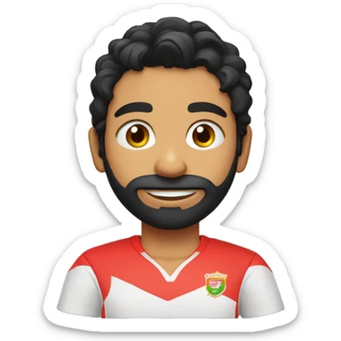 Punjabi teenager, wavy black hair fringe, no facial hair, no turban, red punjabi cricket shirt sticker