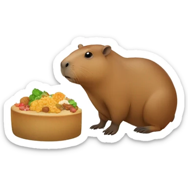 Capybara with food  sticker