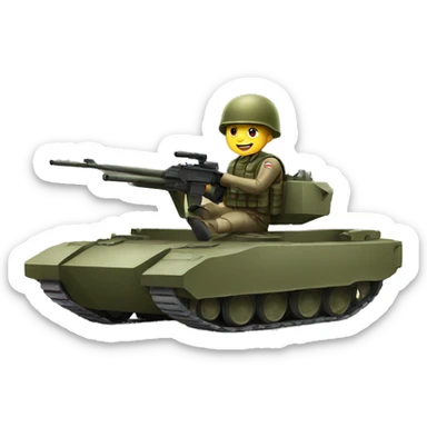 soldier riding tank sticker