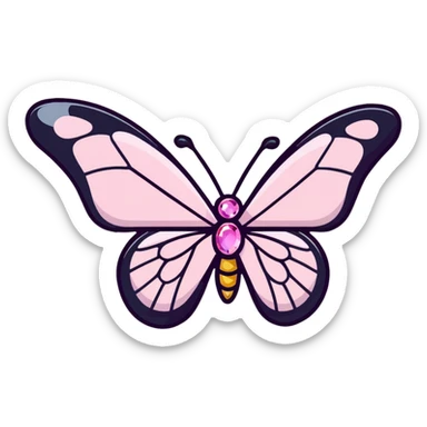 Light pink rainbow glass crystal butterfly sticker