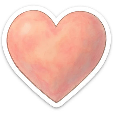 ghibli style heart with soft shading and gentle colors sticker