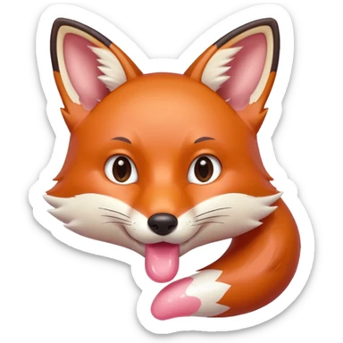 The Fox Mouth and The Chewing Gum Light Pink sticker