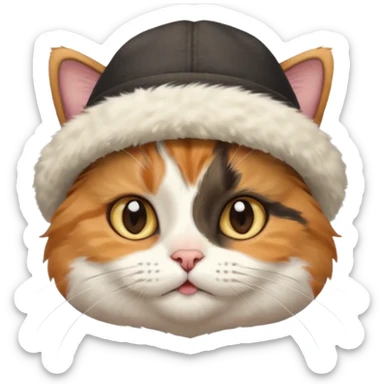 a cute cat wearing a hat sticker