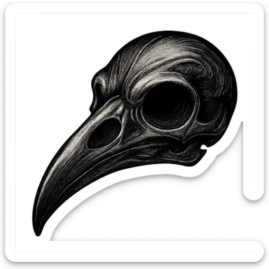 goth black crow skull sticker