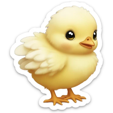 baby chick looking down sticker