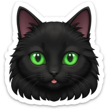 cute black cat with green eyes sticker