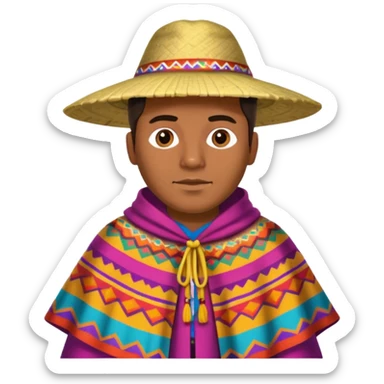 Peruano con poncho peruano De cabeza a pies sticker
