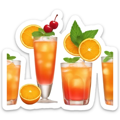 Three orange cocktails sticker