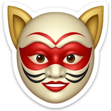 A person wearing a kochi mask sticker