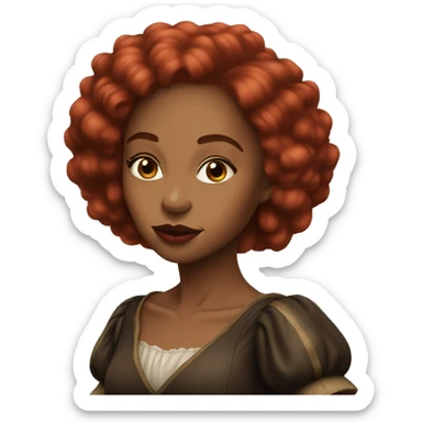 Three Musketeers black woman smooth long red hair big lips sticker