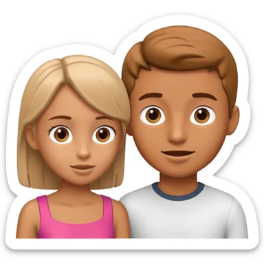 generate realistic detailed boy and girl tolks 3d style  sticker