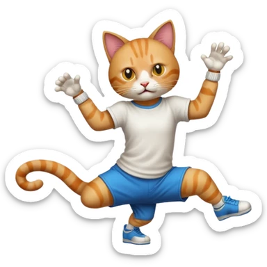 Cat breakdancing  sticker