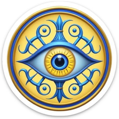 Wiz 101 casting sigil blue and yellow myth eye inspired school sticker