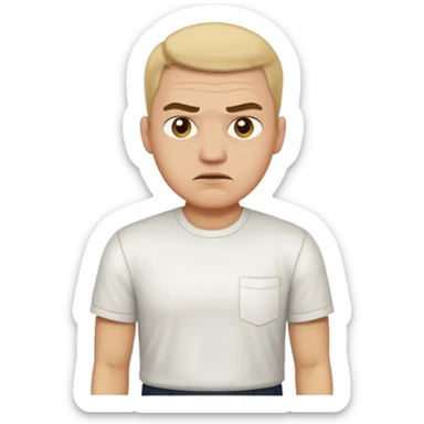 ligth man with a disgusted face full body sticker