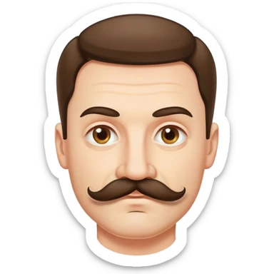 polish man with moustache sticker