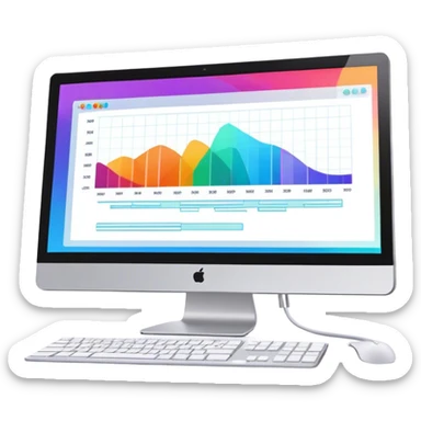 Create an emoji for animation and motion design. Show a computer monitor displaying cartoon creation process, with a timeline, keyframes, and motion effects. Use modern, vibrant colors. No emojis or smiley faces. Transparent background. sticker