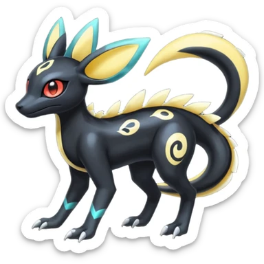 Meloetta-Salandit-Umbreon-Nargacuga-Pokémon-Fakémon-fusion-hybrid-creature sticker