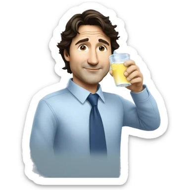 justin trudeau drink water  sticker